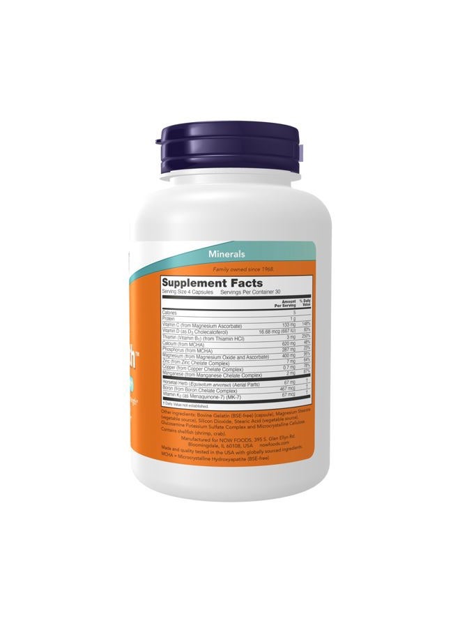 now Supplements, Bone Strength™ with Microcrystalline Hydroxyapatite (MCHA), Magnesium and Vitamins C,D and K, 120 Capsules  - Image 2