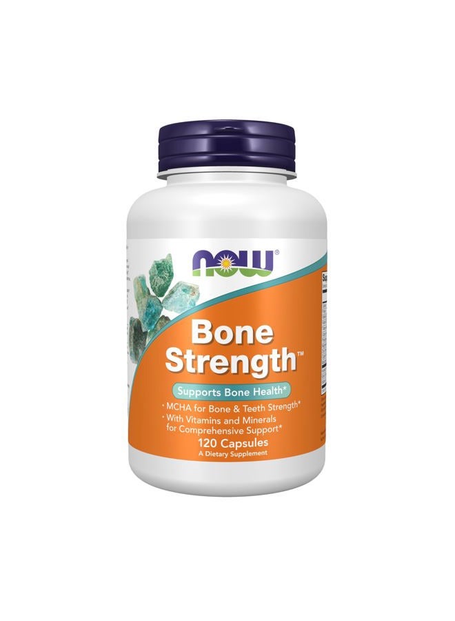 now Supplements, Bone Strength™ with Microcrystalline Hydroxyapatite (MCHA), Magnesium and Vitamins C,D and K, 120 Capsules  - Image 1