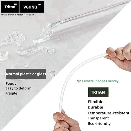 VGHNQ Straw for Stanley Cup 20 14 OZ, Straws Compatible with 20oz 14oz Stanley Cup Accessories, BPA Free Replacement Straws for Stanley Accessories- 6 Reusable Drinking Straws, Clear - Image 3