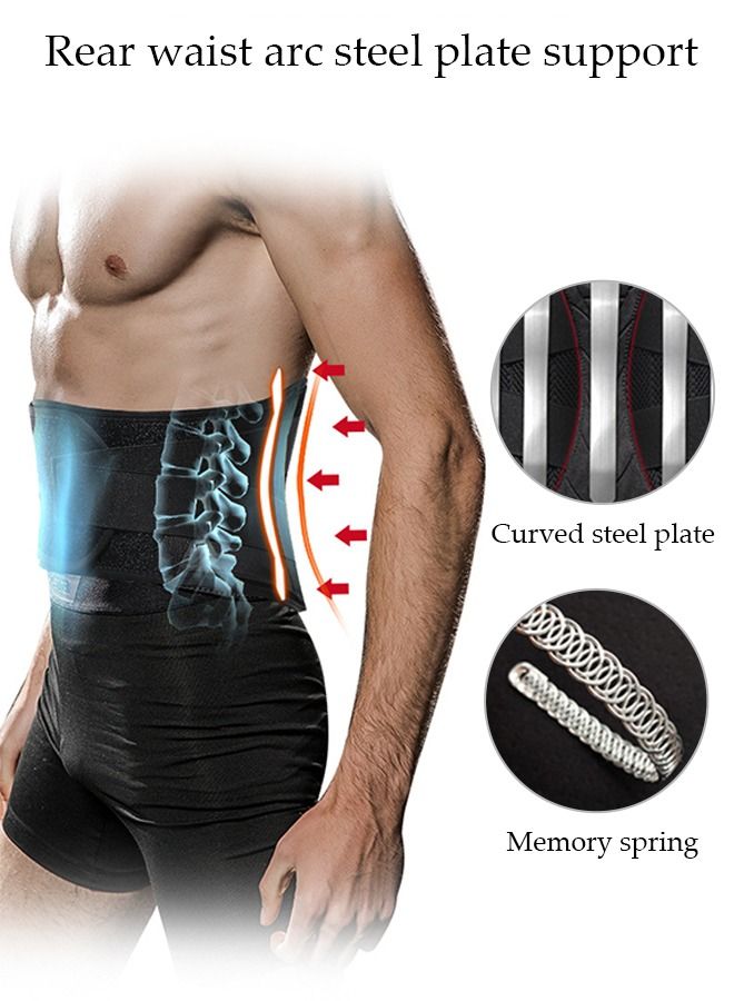 DUNISO Sports Back Brace for Men and Women - Breathable Waist Lumbar Lower Back Support Belt for Sciatica, Herniated Disc, Scoliosis Back Pain Relief, Heavy lifting, with Dual Adjustable Straps - Image 2