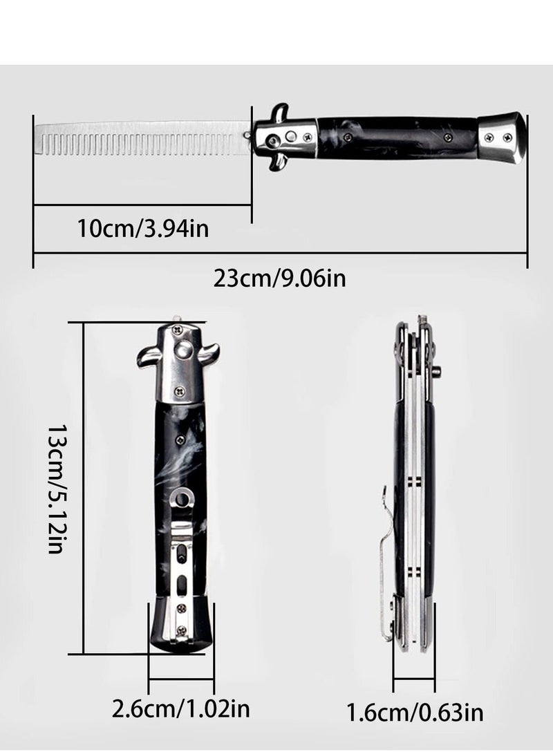 Y&D Foldable Pocket Comb, Stainless Steel Switchblade Comb Spring Jump Brush Oil Hair for Scalp or Beard(Black) - Image 3