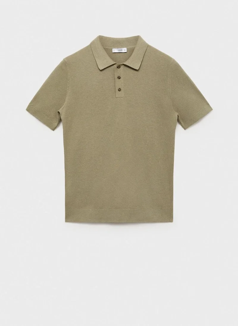 Mango Man Fine-Knit Cotton Polo Shirt