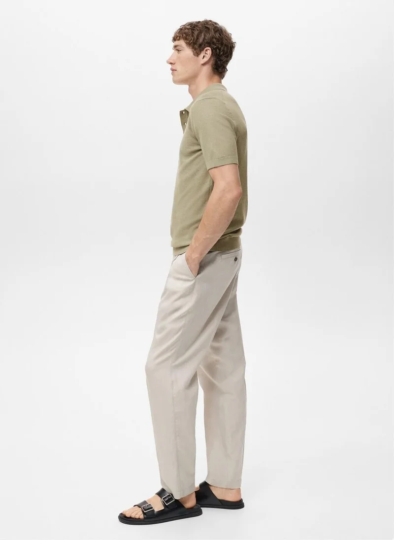 Mango Man Fine-Knit Cotton Polo Shirt