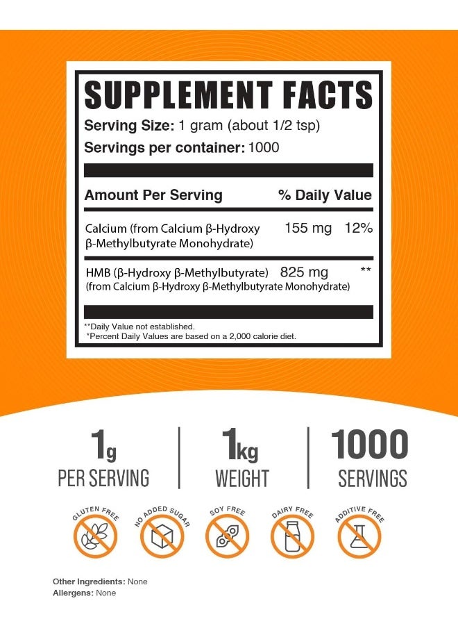 BulkSupplements Pure Hmb Powder (1 Kilogramme)  - Image 2