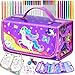 weirtoya 56 PCS Washable Scented Markers Set with Glitter Pencil Case Mermaid Unicorn Arts and Crafts for kids 468 Kids Coloring Drawing Kits for 48 Years Old Girls Birthday Gifts - Image 2