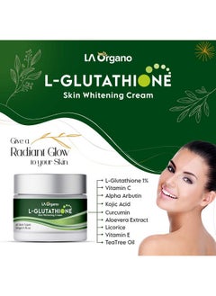 LA Organo L-Glutathione Cream For Skin Whitening, Reduces Dark Spots And Skin Ageing With Vitamin C, 50Gm  - Image 2