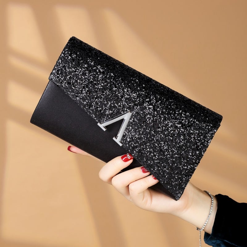 New Sequins Pu Clutch Bag Women All-Match Fashion Evening Bag Prom Party Women'S Bag - Image 2