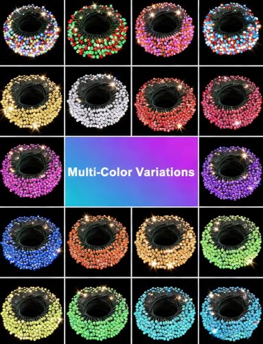 echosari Christmas Lights 33Ft RGB Color Changing IC 100 LED Smart String Light with App Control Music Sync Wreath Lights for Yard Garden Tree Decor Dark Green Cable - Image 3