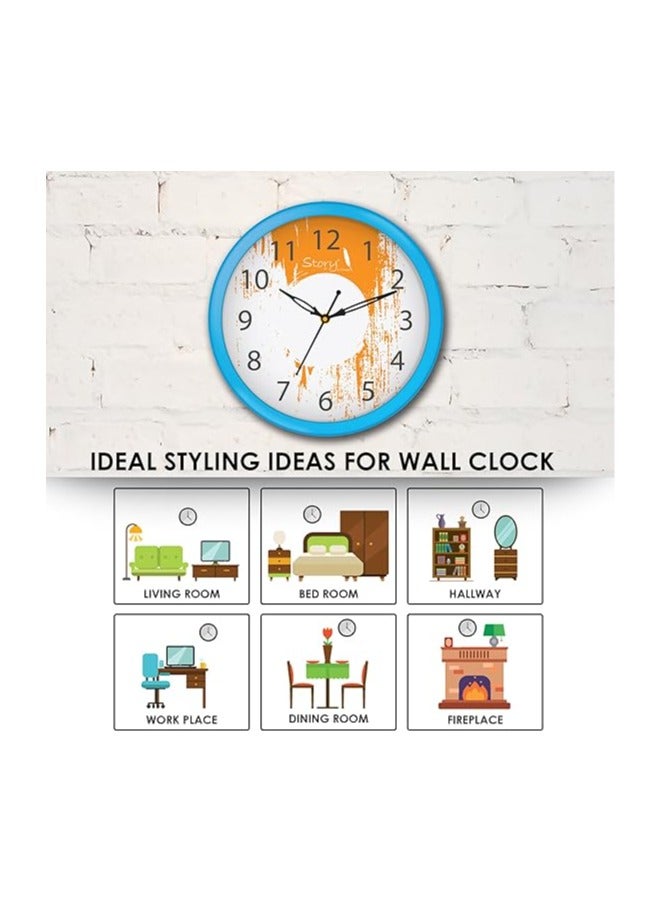 Story at Home Story At Home Plastic Round Wall Clock, Light Blue, 25 cm X 25 cm X 4 cm  - Image 5