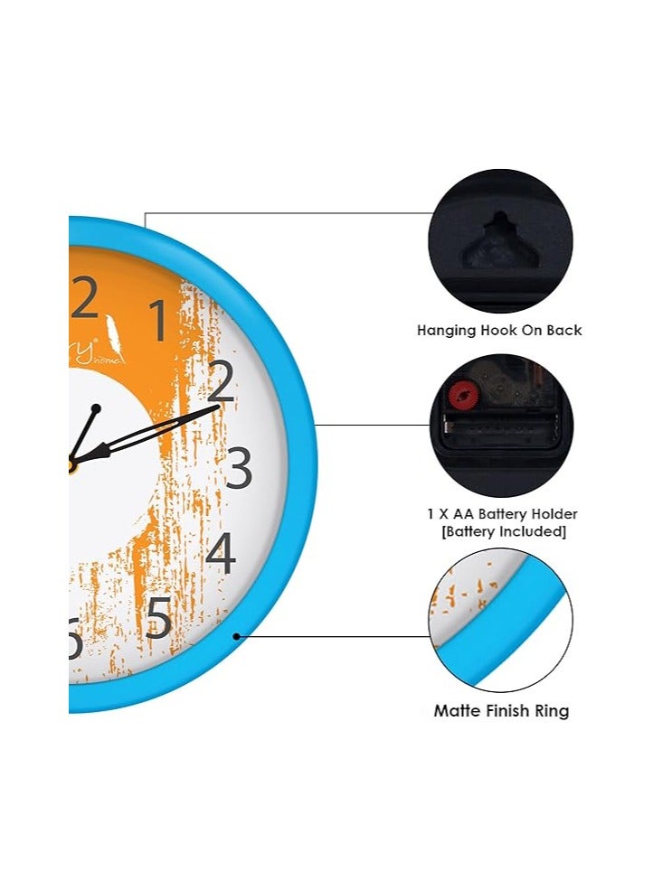 Story at Home Story At Home Plastic Round Wall Clock, Light Blue, 25 cm X 25 cm X 4 cm  - Image 4
