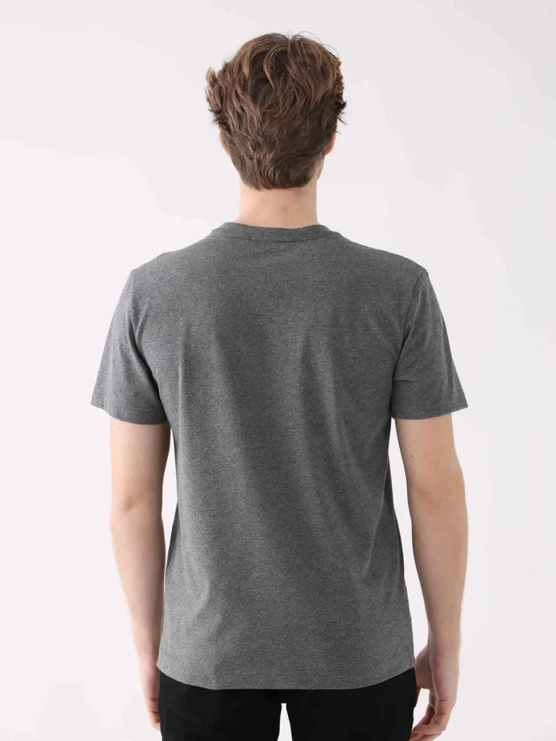 Dufy Anthracite Melange Anthracite Melange Men's Regular Fit O-Neck Tshirt for Men | Best Price UAE
