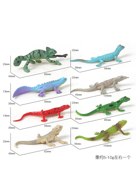 Cross-border Simulation Lizard Model Toy 12 Lizard Gecko Reptile Simulation Model Childrens Cognitive Toy Second generation 8 big lizard HK046-8