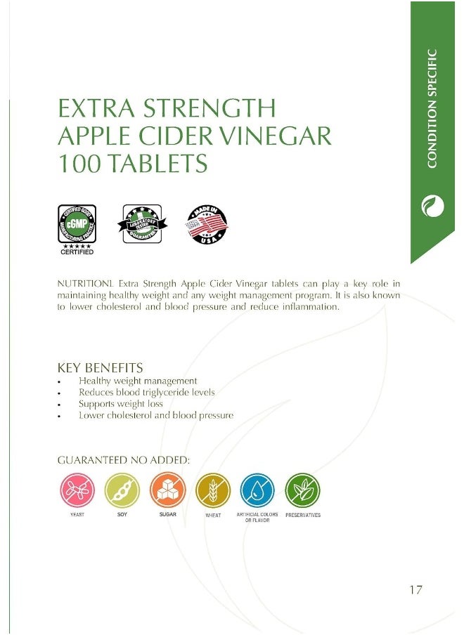 NUTRITIONL Apple Cider Ext Strength Vinegar Tablets  100'S  - Image 5