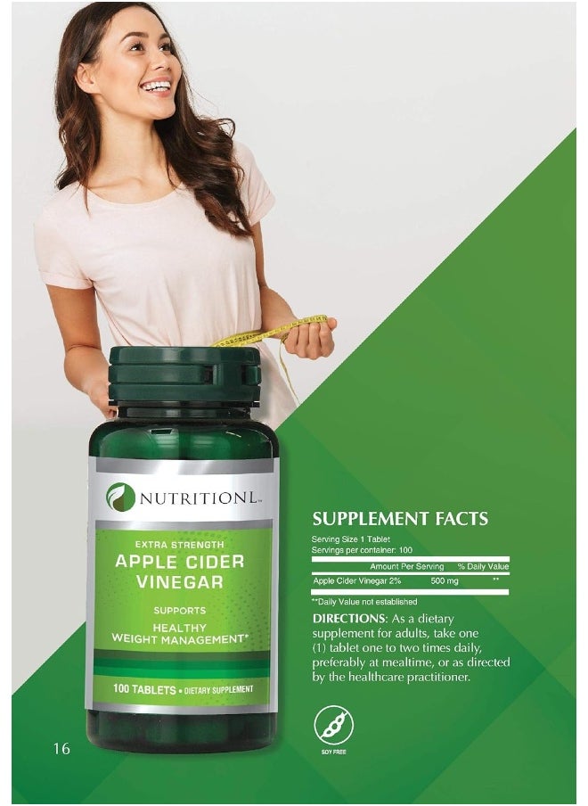 NUTRITIONL Apple Cider Ext Strength Vinegar Tablets  100'S  - Image 4