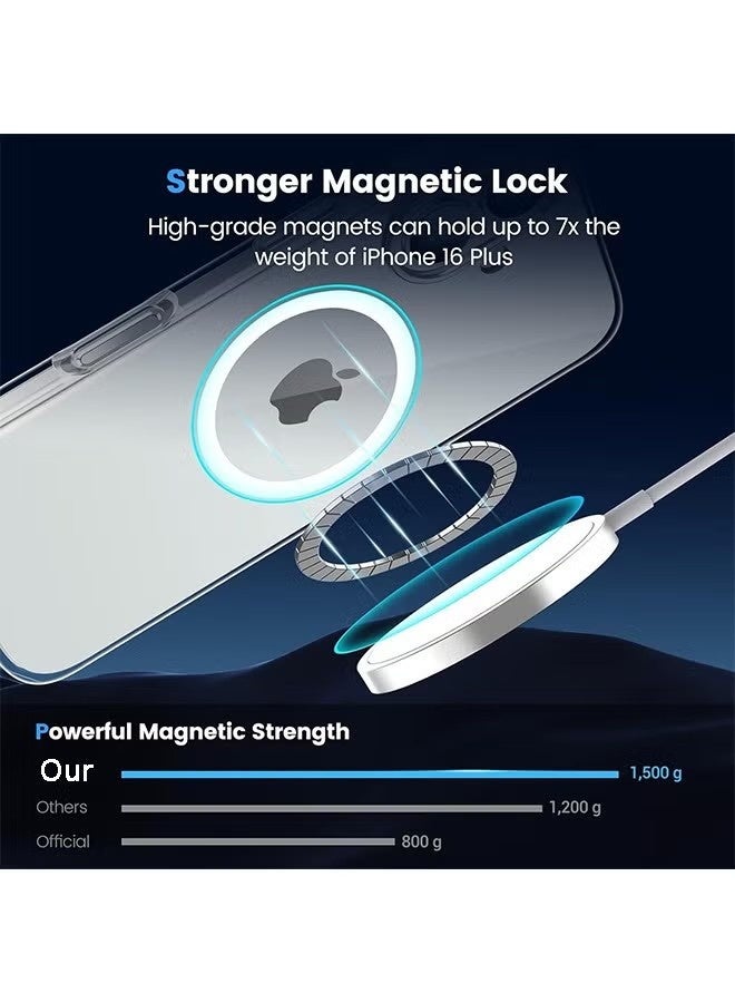 جراب حماية مغناطيسي لهاتف iPhone 16 Plus، مادة سيليكون رقيقة للغاية، مقاوم للصدمات، مقاوم للخدش، مقاوم للماء، شفاف - شفاف للغاية. - Image 4