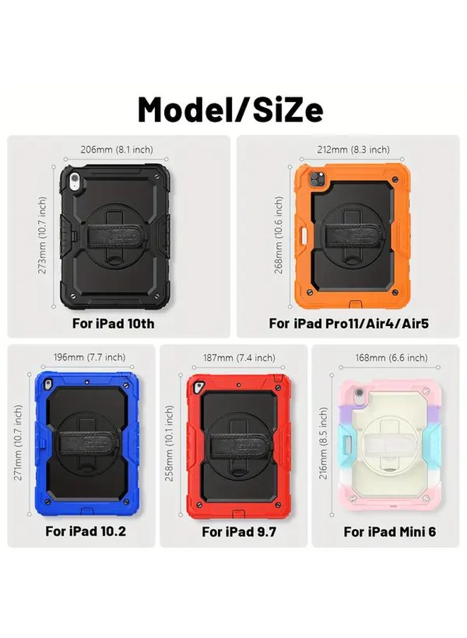 غلاف وردي أحمر فائق مقاومة السقوط لجهاز iPad الجيل السادس 9.7 بوصة مع حزام - Image 2