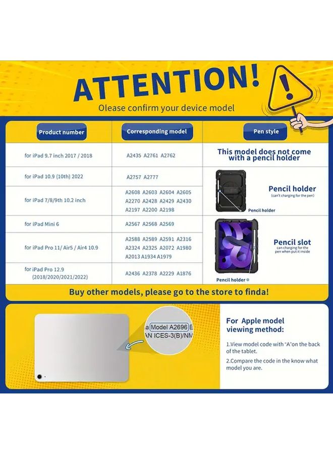 غلاف وردي أحمر فائق مقاومة السقوط لجهاز iPad الجيل السادس 9.7 بوصة مع حزام - Image 3