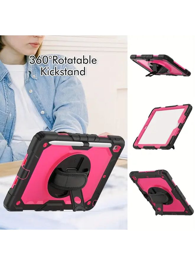 غلاف وردي أحمر فائق مقاومة السقوط لجهاز iPad الجيل السادس 9.7 بوصة مع حزام - Image 5
