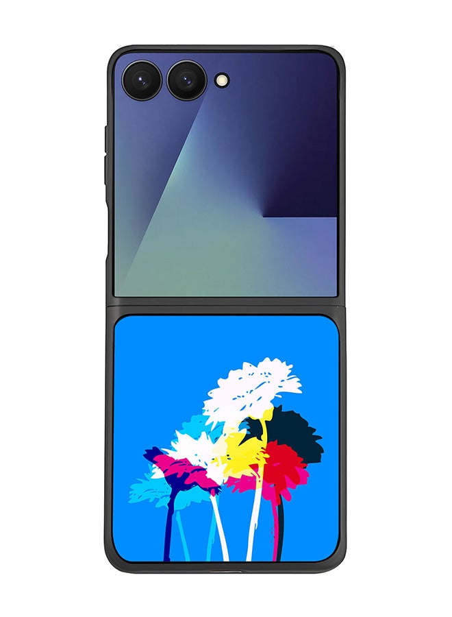 Stylizedd For Samsung Galaxy Z Flip7 Case,Slim fit Camera Protection, Shockproof Thin Phone cover  - Bleeding Flowers (Blue)