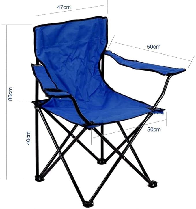 Rikriva Portable Folding Chair with Arm Rest and Cup Holder with Carrying Bag for Camping Travelling Lawn Patio Fishing Garden Beach Picnic Outdoor Foldable Chair Multicolor - Image 3