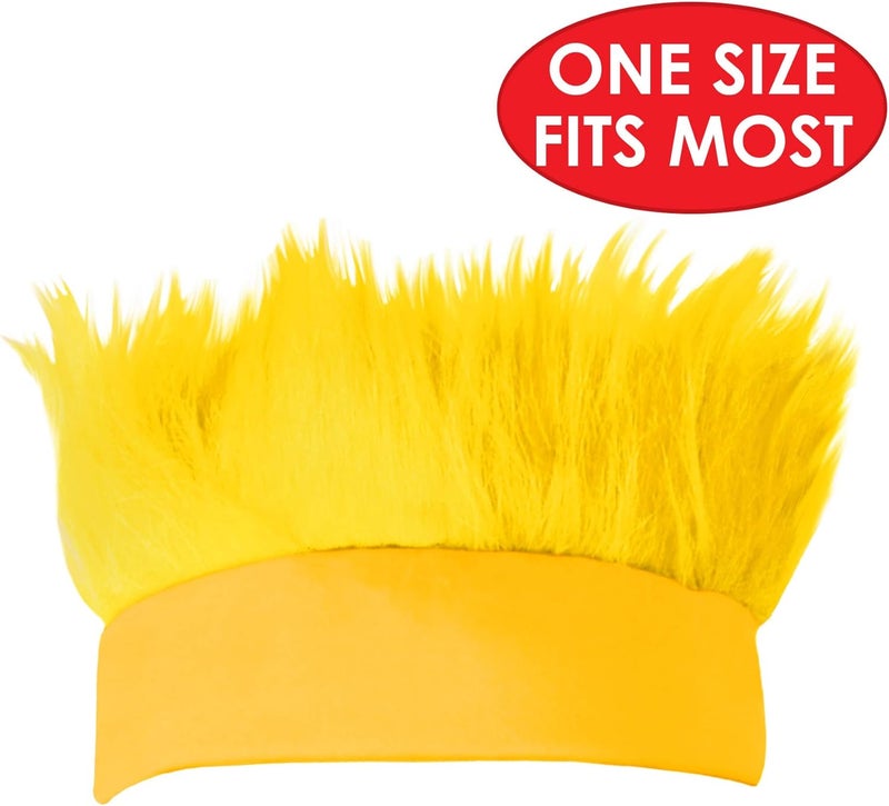Beistle قبعة رأسية صفراء شعرية من بيستل 2 قطعة للتخرج، روح المدرسة، أحداث رياضية، حفلات التخييم، ملحقات أزياء عيد الهالوين - Image 3