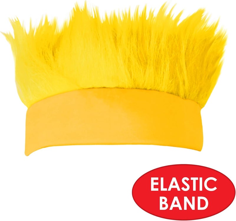 Beistle قبعة رأسية صفراء شعرية من بيستل 2 قطعة للتخرج، روح المدرسة، أحداث رياضية، حفلات التخييم، ملحقات أزياء عيد الهالوين - Image 4