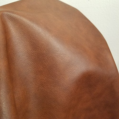 NAT Leathers™ | Cognac Rustic Brown Two Tone Soft Faux Vegan Leather Sheet Fabric PU (Peta Approved Vegan) | 1 Yard (36 inch x 54 inch) Cut by Yard | Synthetic Pleather Nappa 0.9 mm Smooth Upholstery - Image 1