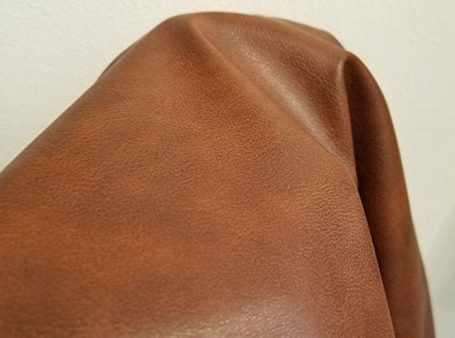 NAT Leathers™ | Cognac Rustic Brown Two Tone Soft Faux Vegan Leather Sheet Fabric PU (Peta Approved Vegan) | 1 Yard (36 inch x 54 inch) Cut by Yard | Synthetic Pleather Nappa 0.9 mm Smooth Upholstery - Image 5