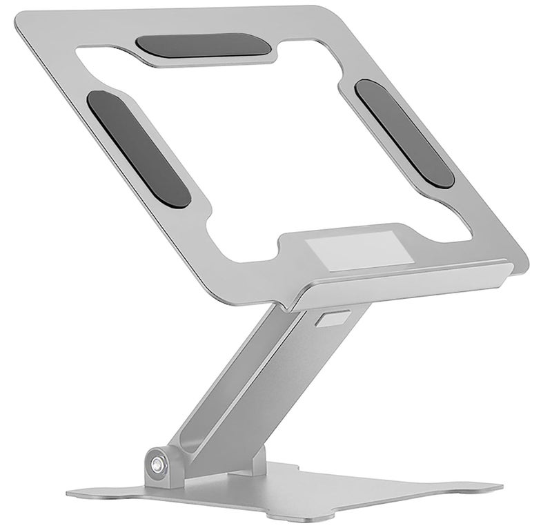 Krevia Aluminum Alloy Metal Foldable Laptop Stand Ergonomic Design Laptop Holder with Large Hollow Cooling Universal Compatible Notebook Holder Stand for Laptop Tablets Phones Multicolor - Image 1