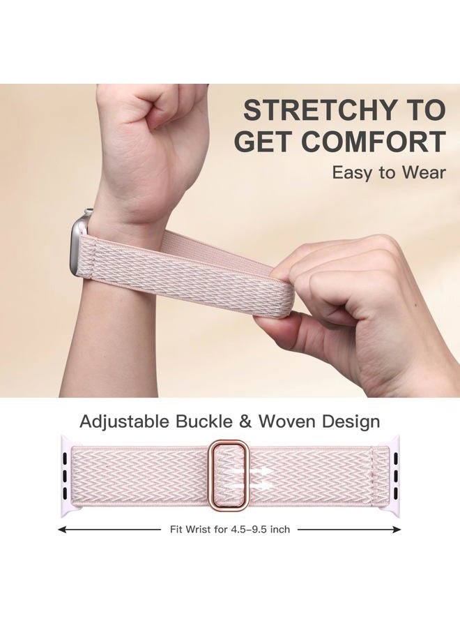 Lerobo 6 Pack Stretchy Braided Bands Compatible with Apple Watch Band 38mm 40mm 41mm 42mm 44mm 45mm 46mm Women Men Elastic Nylon Solo Loop Sport Strap for iWatch Series 10 9 8 7 6 5 4 3 2 1 SE Ultra 2 - Image 3