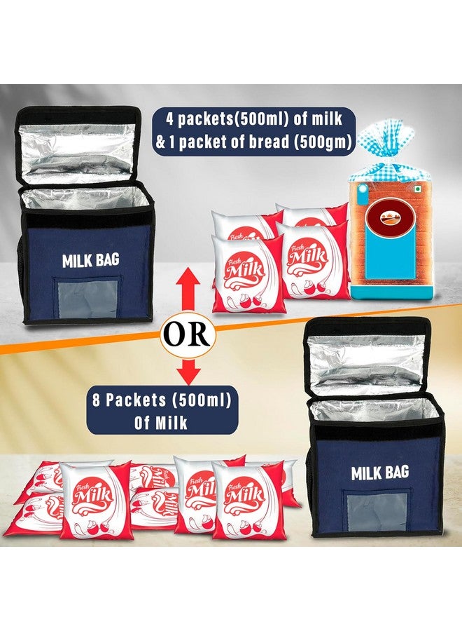 Storite Storite Milk Bag for Door Hanging - Insulated and Waterproof Storage for Milk Sachets, Bottles, Outdoor Gate Delivery Basket Box with Pocket for Notes and News Paper (23x11x23 cm)(Blue)  - Image 5