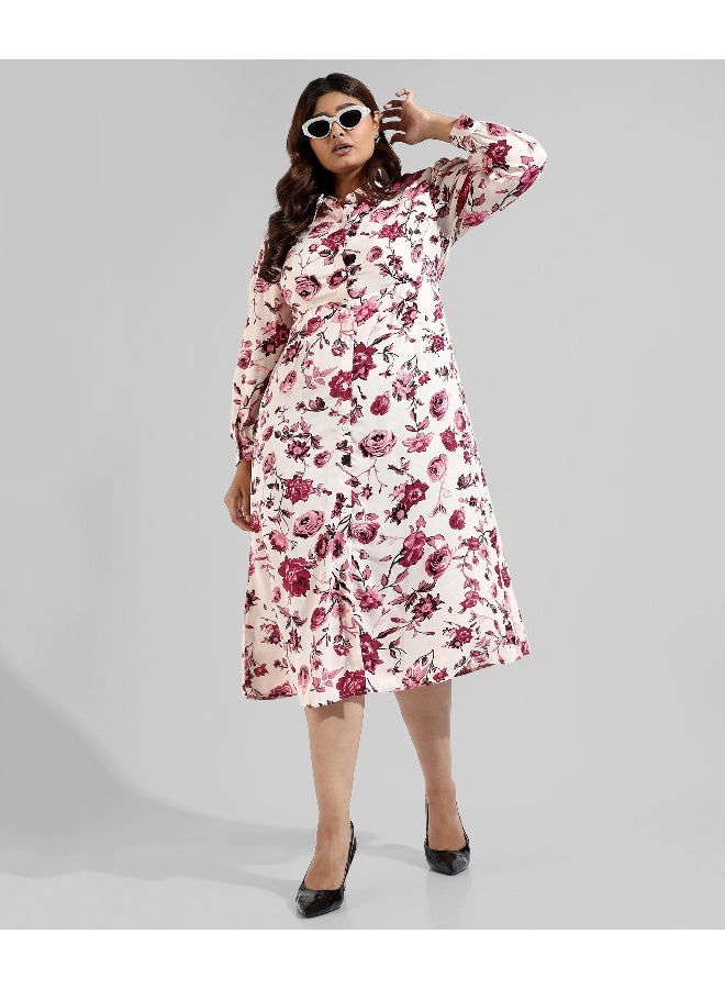 انستافاب بلس فساتين نسائية أنيقة بتصميم زهري وأزرار من إنستافاب بلس - Image 5