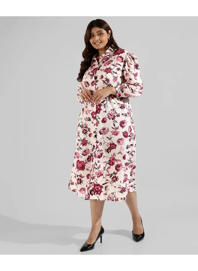 Instafab Plus Instafab Plus Women Floral Design, Button Stylish Casual Dresses
