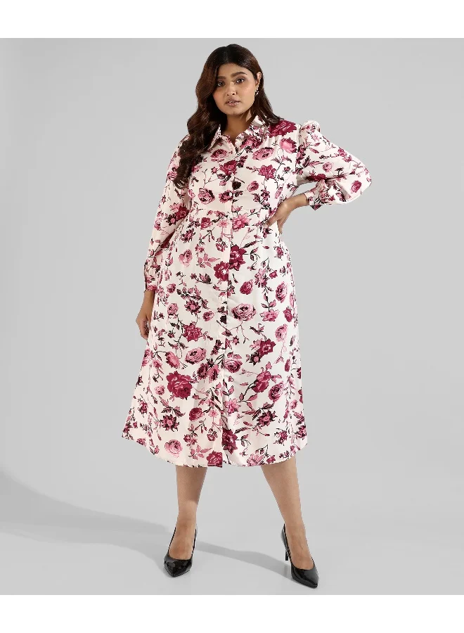Instafab Plus Instafab Plus Women Floral Design, Button Stylish Casual Dresses