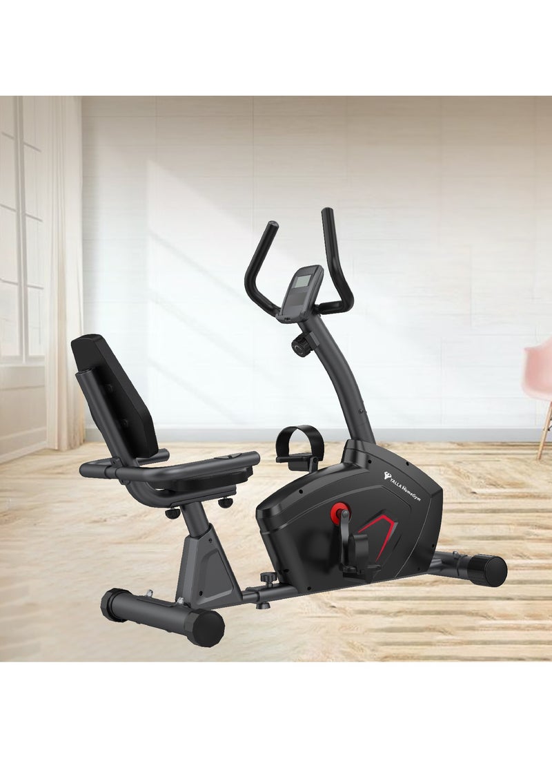 Yalla HomeGym - Homegym Recumbent Exercise Bike With 8 Manual Resistance Levels, Easy Adjustable Seat, 4 Kg Magnetic Flywheel With Lcd Display 150Kg Max User - Image 1