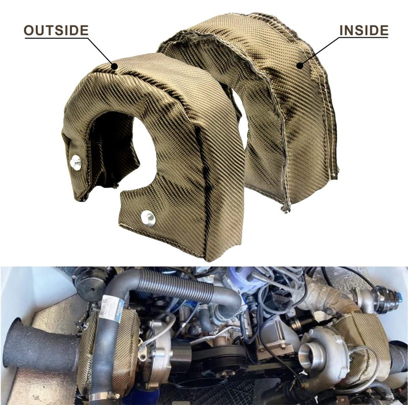 Ummickl Titanium Turbo Blanket FireShield T6 Titanium Turbo Blanket T6 Cover Turbocharger Heat Shield Cover for T6 GT55 GT40 HX52 HT60 T88 with Locking Springs - Image 5