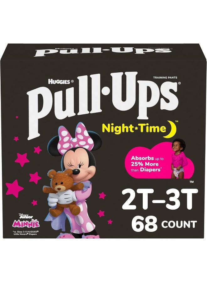 Pull-Ups Girls' Nighttime Potty Training Pants, Training Underwear, 2T-3T, 68 Ct - Image 1