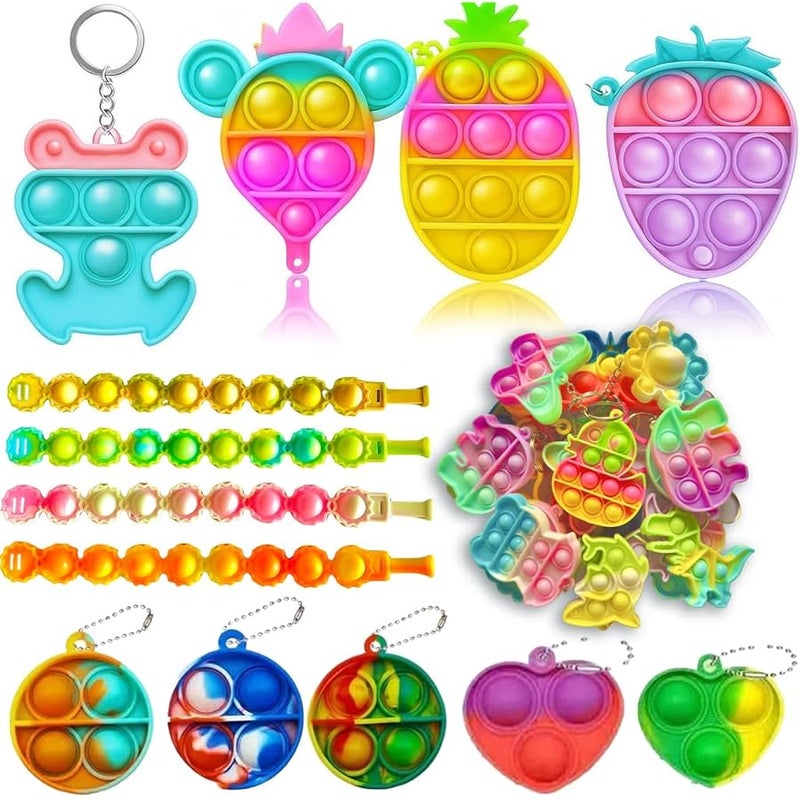 TwCare 125 Pcs Party Favors Fidget Toys Pack, Randomly Selected Pop Sensory Set Gifts Stickers for Kids Adults Boy Girl Stocking Stuffers Autistic Bulk Goodie Bag Filler Treasure Box Classroom Prizes School - Image 2