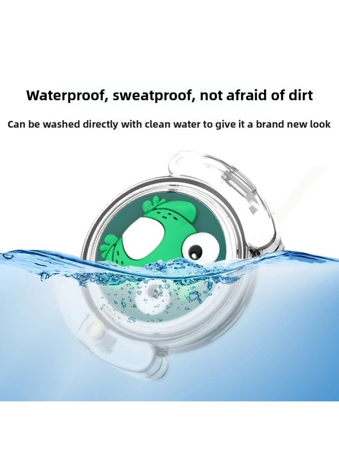 Generic - Suitable For Apple Airtag Anti-lost Wear Velcro Shoelace PC Waterproof Protective Shell Transparent Single Beam Patch-Color:Transparent Penguin (Q95L) - Image 1