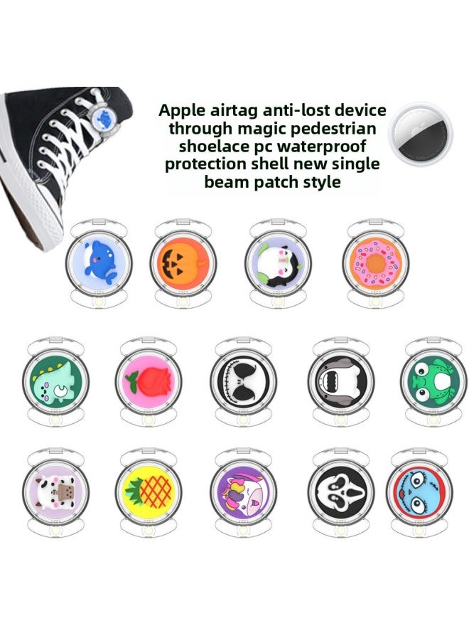 Generic - Suitable For Apple Airtag Anti-lost Wear Velcro Shoelace PC Waterproof Protective Shell Transparent Single Beam Patch-Color:Transparent Penguin (Q95L) - Image 1