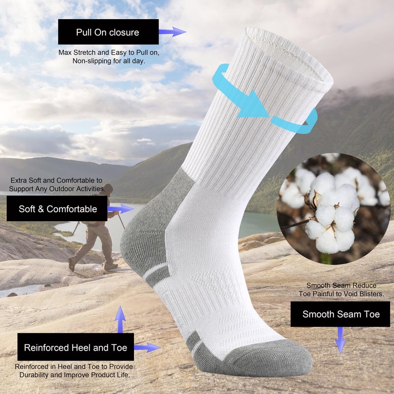 Ortis Men's Cotton Cushion Crew Socks Moisture Wicking Breathable Thick Warm Thermal for Athletic Heavy Duty Work Boot - Image 5
