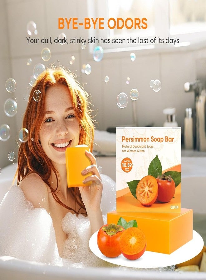GPP Persimmon Soap Bar for Body Odor Control – 3 PCS Natural Body Wash Soap for for Old People Smell Eliminating Body Odor, Purifying Deodorizing Odor Eliminator for Women & Men, 3.53oz/per - Image 3