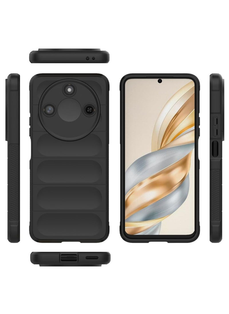 Generic for Honor X9c Smart 5G Case, Heavy Duty 3D Striped Pattern Sensory Soft Silicone Full Portection Shockproof Phone Case for Honor X9c Smart 5G, Black  - Image 3