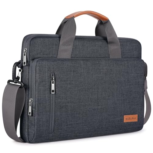 KIZUNA Laptop Bag 15.6 Inch Computer Shoulder Case Sleeve Briefcase For MacBook Air 15 M2/MacBook Pro 16 M4-M1/16″ ThinkBook 16 Gen 8/Legion Slim 5i Gen 8/16.3" XPS 16/Gaming 3i,Dark Grey - Image 1