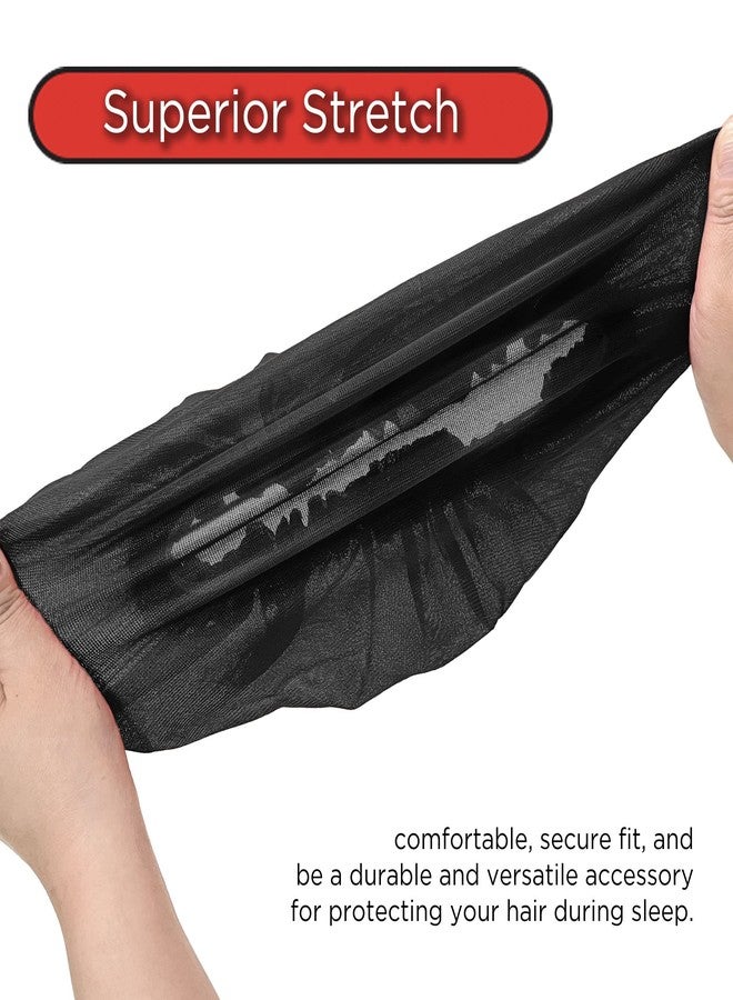 DONNA KIDS SATIN BONNET Sleeping Cap Hair Bonnet Soft Satin Kids Hair Bonnet Shower Cap for Kids BLACK - Image 3