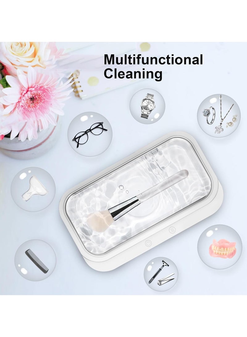 عام منظف المجوهرات، منظف المجوهرات بالموجات فوق الصوتية للنظارات الفضية والساعات المعدنية | 4 نماذج للمؤقت التلقائي مع خزان من الفولاذ المقاوم للصدأ سعة 400 مل للتجنيب - Image 3