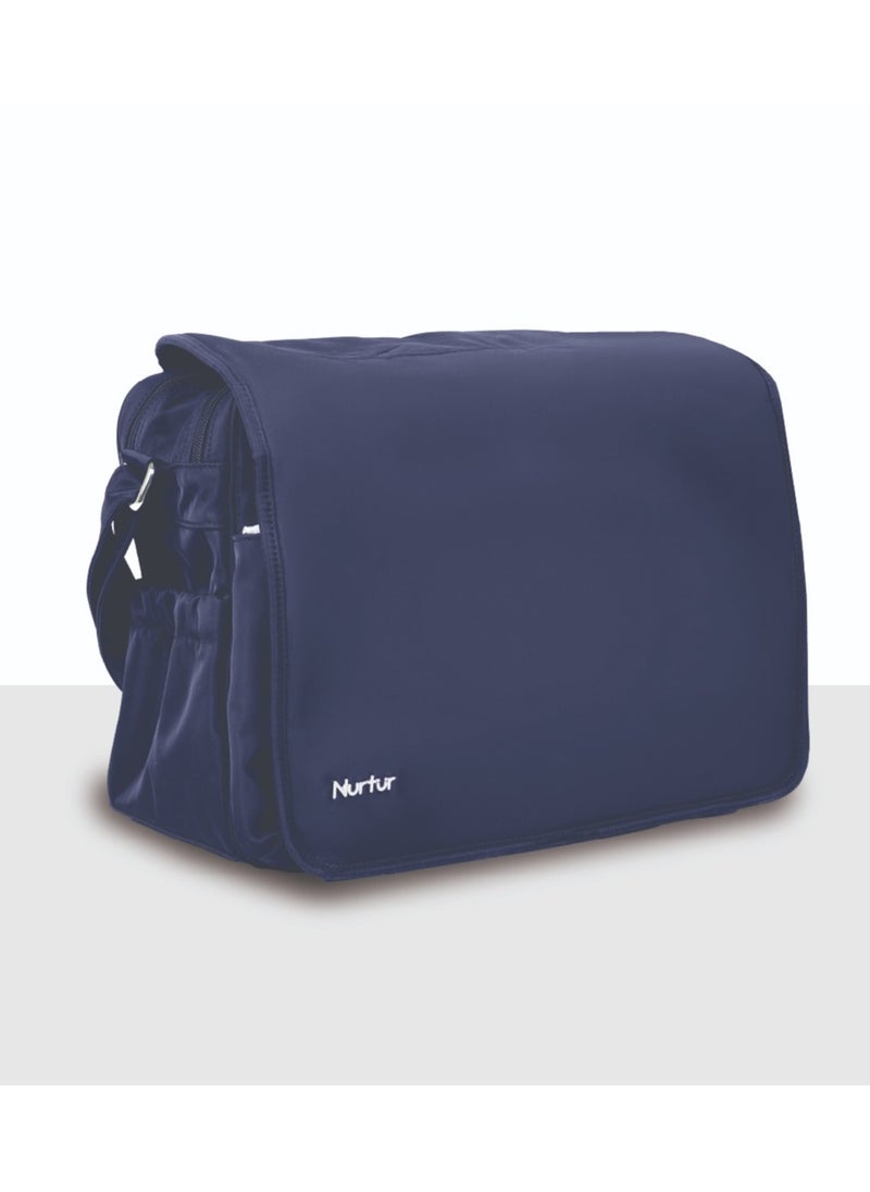 Nurtur Nurtur Metro Messenger Diaper Bag Fashion Tote Bag Multifunction Travel Bag with insulator bottle warming pocket and changing pad - Navy  - Image 1