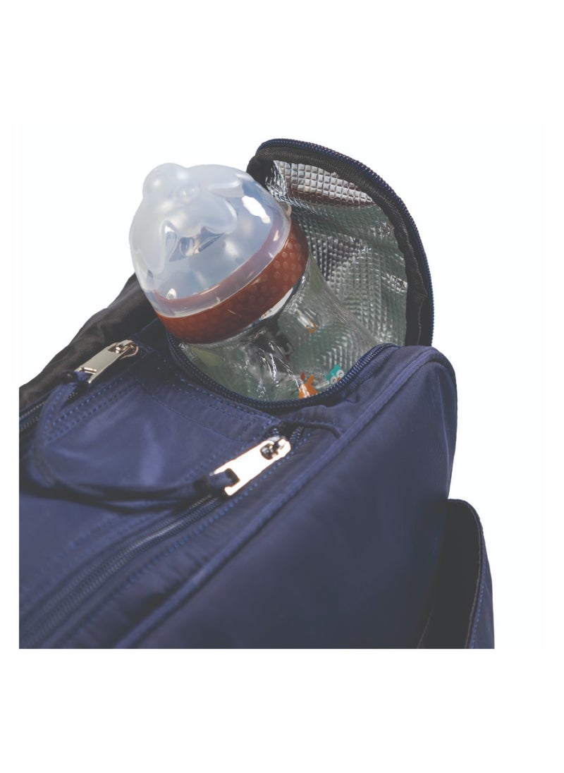 Nurtur Nurtur Metro Messenger Diaper Bag Fashion Tote Bag Multifunction Travel Bag with insulator bottle warming pocket and changing pad - Navy  - Image 4