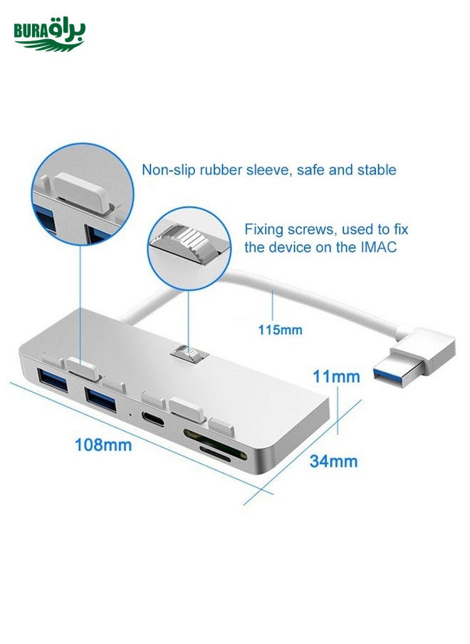 BURAQ - Rocketek For iMac Type-C / USB-C + Dual USB3.0 + SD / TF Multi-function HUB Expansion Dock - Image 1