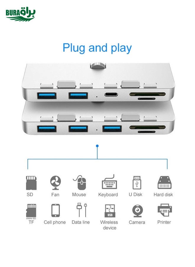BURAQ - Rocketek For iMac Type-C / USB-C + Dual USB3.0 + SD / TF Multi-function HUB Expansion Dock - Image 1